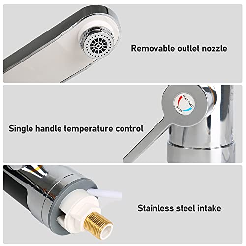 Instant Hot Water Tap, Electric Instant Heater Hot Water Faucet, Kitchen Water Quickly Heating Faucet with LED Digital Display