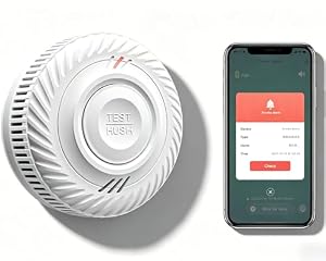 RISOON Smart Rauchmelder, WLAN-Rauchmelder, kompatibel mit Tuya/Smart Life APP，Kein Gateway erforderlich ，85 dB Warnsignal, vernetzter Mini-Rauch- und Feuermelder,S100B-CR-W (1er Pack)