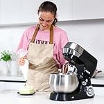 Stand Mixer, 5.3Qt 660W, 6-Speed Tilt-head Food Mixer, Electric Kitchen Portable Lightweight Mixer with Stainless Steel Bowl, Dough Hook, Whisk, Beater(Black) - Image 4
