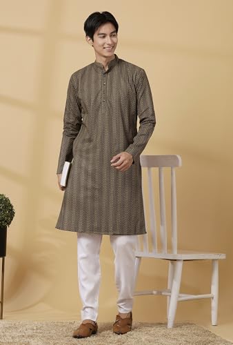 Image of Majestic Man Men's Cotton Regular Fit Casual Kurta