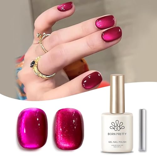 Born Pretty Esmaltes Ojo de Gato Semipermanentes para Uñas Vidrio Fruta del Dragón Brillante Pintauñas Semipermanentes Cat Magnético Eye Gel Polish