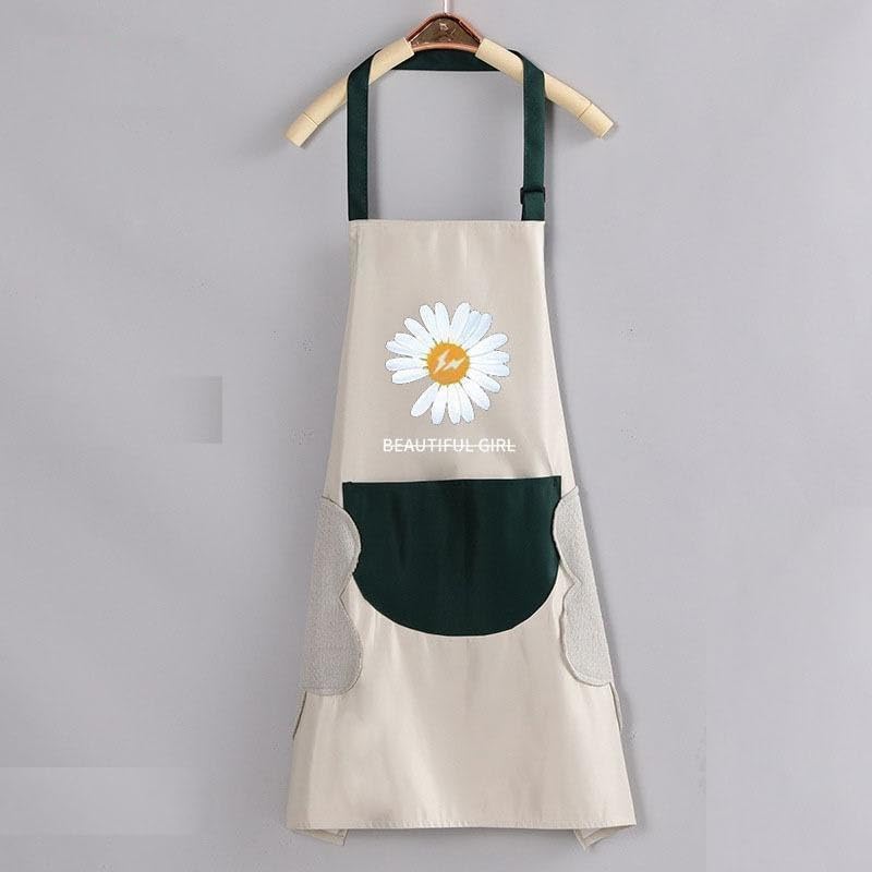 Image of HROY Kitchen Apron for Women & Men with Pocket & Side Towel | Kitchen Apron for Women & Men with Pocket & Side Towel | Reusable Cooking Chef Apron for Home Kitchen