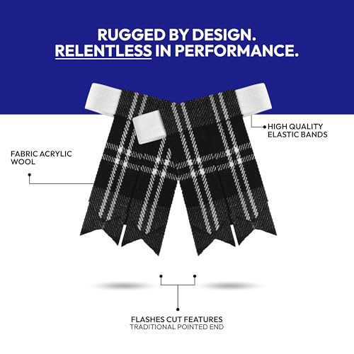Image of Scottish Tartan Kilt Flashes with Elastic Adjusters