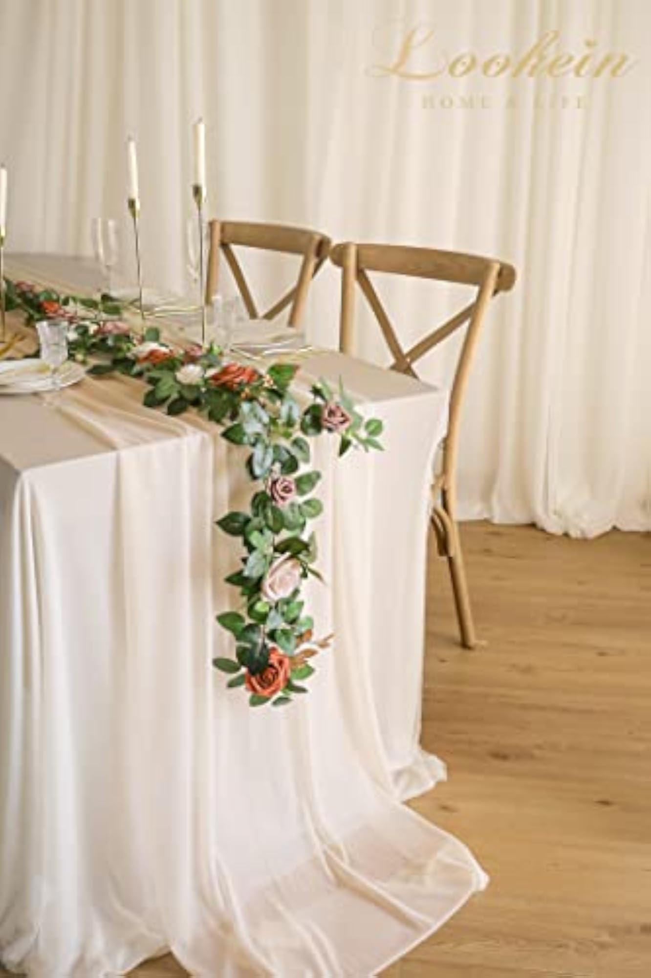 5FT Artificial Rose Flower Garland for Wedding Decorations