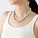 Beaded Pearl Necklace - Elegant Pearl Choker Necklaces for Women Fashion Jewelry Birthday Gift for Mom(White)