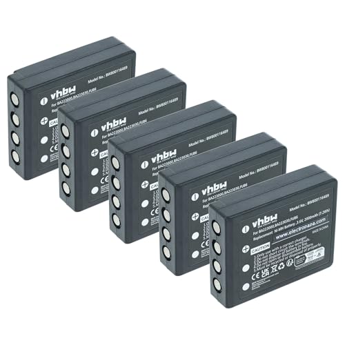 vhbw 5X batería Compatible con HBC Radiomatic Eco, Linus 6, Keynote, Linus 4, Micron 4 Mando a Distancia, Control Remoto (2000 mAh, 3,6 V, NiMH)