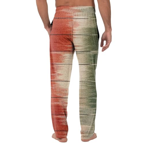 GOFULY Pajama Pants Men Baggy Plaid Sleep Lounge Pants Elastic Waist Drawstring Knit Pants Casual Sleepwear Pants Pockets4