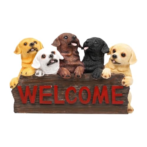 Panneau de Bienvenue pour Chiens et Statue Décorative Idéale comme Cadeau de Jardin - 2