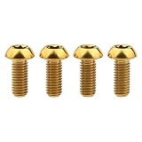 Wanyifa 4Pcs Titanium M5 x 12mm Holder Torx Head Bolt Screw for Bicycle Water Bottle Cage (Gold)
