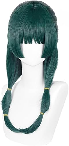 FIOCO コスプレ ウィッグ 猫猫 マオマオ グリーン おさげ セミロング 姫カット 耐熱 コスプレ用 小顔 変装用 かつら日常 パーティー 仮装 演劇 日常 かつら wig ハロウィン クリスマス 学園祭 パーティー