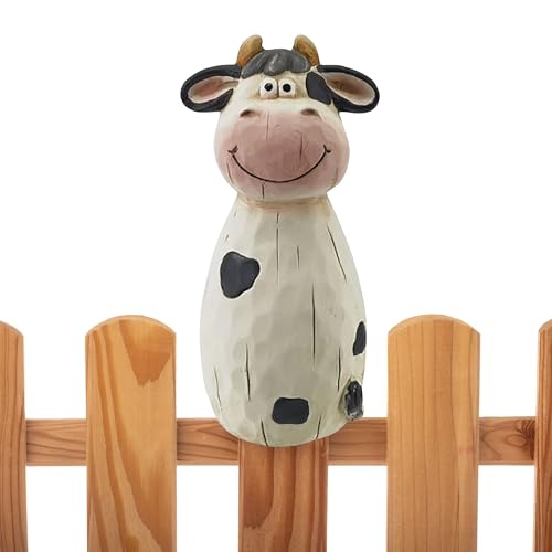 Annastore Zaunfigur Kuh Lotte Terracotta H 22 5 cm Schwarz Weiß Zaunhocker