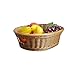 Plastikowa miska na owoce - nowoczesna brązowa miska na owoce z koszem na owoce i domowym rattanowym koszykiem na cukierki