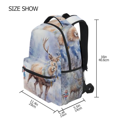 Sac à dos de voyage aquarelle Noël pour étudiants et écoliers - 4