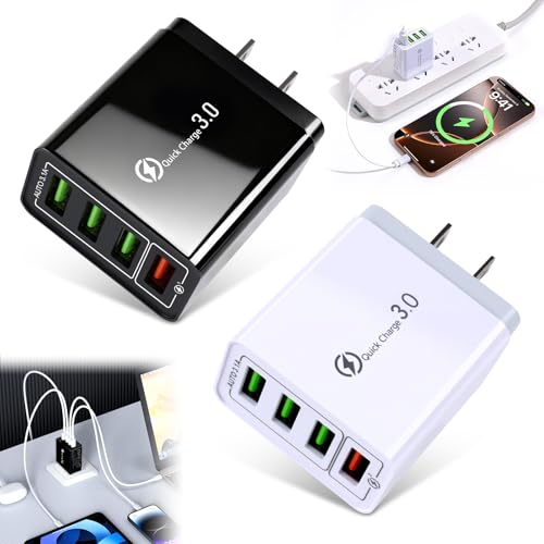 Magvolt Pro Phone Charger Magvolt Chargers 4-Port Chargers Multi-Protection System Travel Fast Charging for Smart Phones Tablets Devices with Multiple Ports Wall Charge for Travel & Home(Black+White)