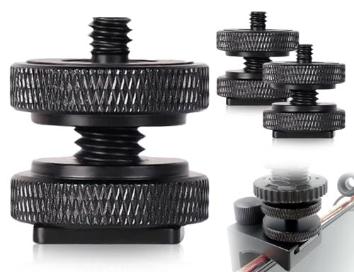 Lhbwhiz 2 Stück Kamera Blitzschuh Adapter,1/4 Zoll Gewinde,aus Metall Blitzschuhadapter,für Stativgewinde Blitzlichter Mikrofone auf Blitzschuh(Schwarz)