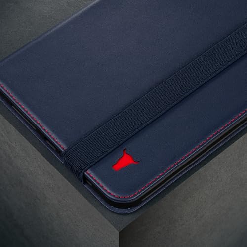 TORRO Etui kompatybilne z iPad Mini 7/6 – etui z prawdziwej skóry na iPada Mini 7/6 generacji (2024/2021) z funkcją podstawki, łącznością z Apple Pencil i funkcją wybudzania i spania (granatowe)
