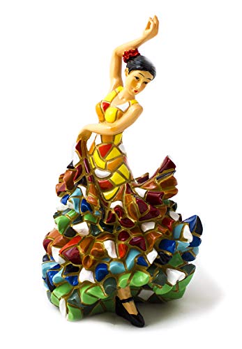 IDELLIA Danseuse Flamenco Figurine A Aspect MOSAÏQUE en RÉSINE