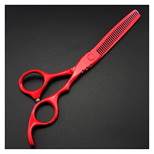 Ciseaux de coiffeur amincissants 6 pouces avec lames haute précision rouges