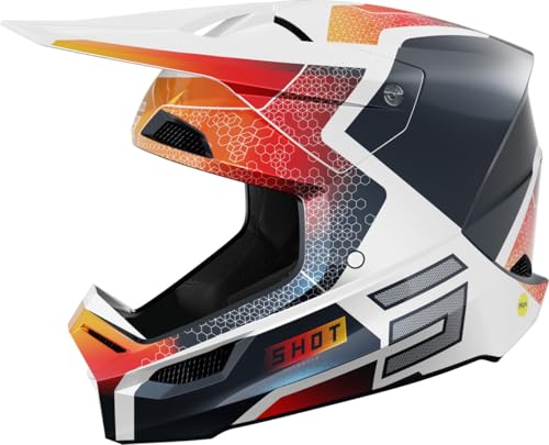 Shot Race Phaser Casco da motocross, bianco/rosso/blu, L (59/60)