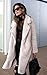 Angashion Women's Fuzzy Fleece Lapel Open Front Long Cardigan Coat Faux Fur Warm Winter Outwear Jackets Light Beige 3XL
