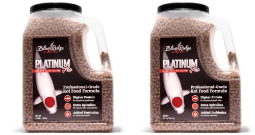 Image of Blue Ridge Koi Fish Food 4.5lb - Koi Food 3 /16 inch Platinum Pro Formula Goldfish Food, Premium Fish Food for Ponds, Ponds Fish Food, Floating Pond Pellet (Pack of 2)