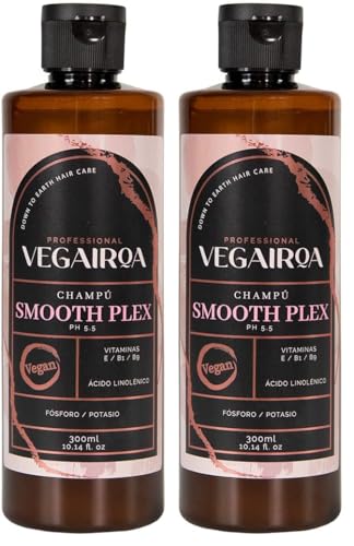 VEGAIROA - Smooth Plex Champú - Champú alisador - Para un Post Alisado Perfecto - Hidratación y Nutrición - Libre de Encrespamiento - Vitaminas y Minerales - Peluquería Profesional Vegana - 300 ml