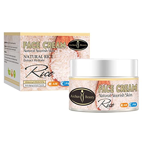 Aichun Beauty Face Cream Natural Rice Moisturizing Anti-Aging Anti-Freckle Repair Damaged Skin Restores Hydration Facial Skin 50Ml/1.69Fl.oz #TOP2