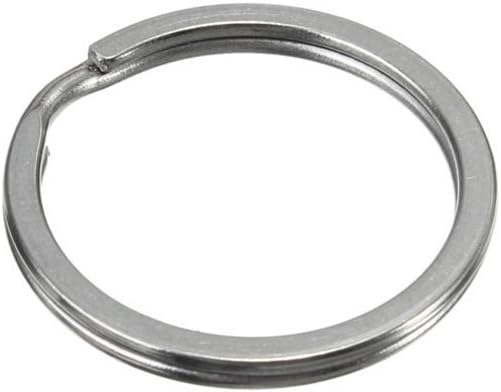 FSSTUD 10 Pcs 25 mm Metal Flat Split Key Ring Circular Keychain Hoops Keyring Loop Keyring Connector