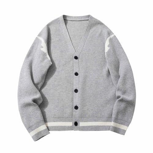 Dgoopd Button Down Sweaters for Men Vintage Long Sleeve Sweater V Neck Casual Open Front Cardigan Fall Sweaters2