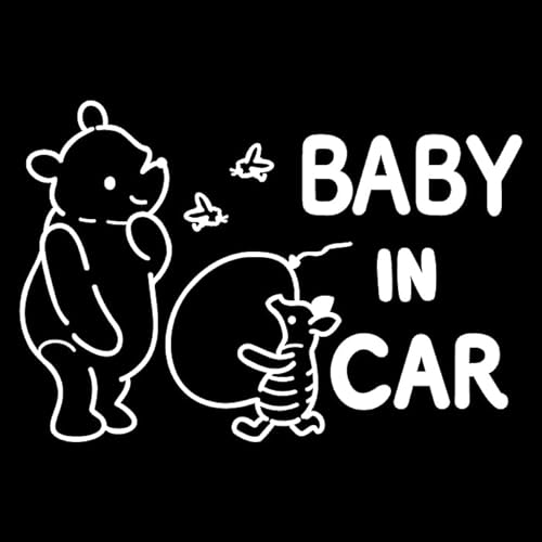 くま クマ の プーさん ピグレット baby in car 車 ステッカー シール ベビー ベイビー イン カー かわいい おしゃれ キャラクター グッズ シンプル 雑貨 ギフト プレゼント お祝い 子供 赤ちゃん カワイイ オシャレ 防水 お洒落 可愛