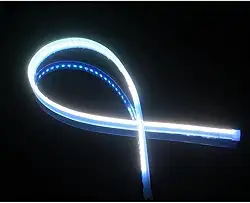 Kit 2 Peças Fita LED 60 cm DRL Flexível para Farol e Seta - Luz Dinâmica 3000K 6000K para Carro (Azul Gelo (1 par))