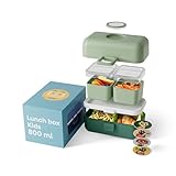 monbento   Lunch Box Enfant MB Tresor Green Forest   Boîte Repas et/ou Goûter 3 Compartiments   Idéal Ecole/Parc   Sans BPA   Durable et Sûr   Vert