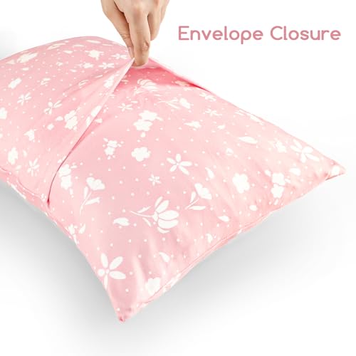 Image of ManFaiSky 2 Pack Toddler Pillowcase, 13x18 Toddler Pillow Cases with Envelope Closure, Soft & Comfortable Travel Pillow Case Cover Boys Girls, Pink