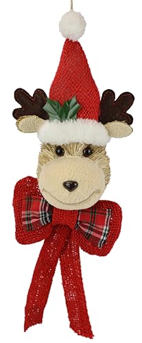 Türhänger Rentier mit Schleife und Mütze 42cm Adventsdekoration...