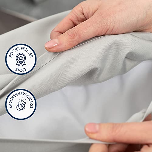 Kissenbezug (Set mit 2) - Für Kissen 50 x 70 cm - Bezüge Anthrazit - Kissenbezüge Mikrofaser (100% Polyester) - Kopfkissenbezug sehr Weich - Image 5