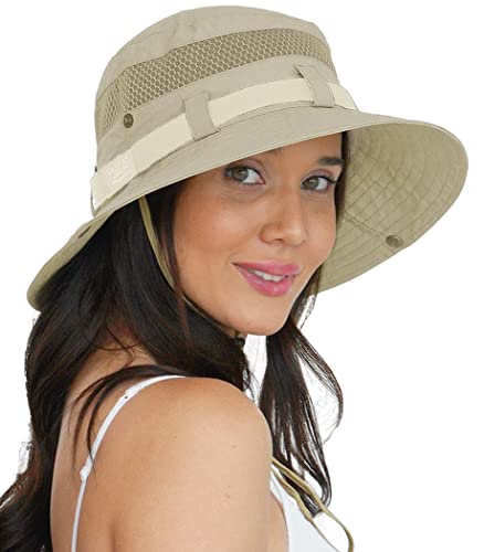 Geartop Sun Hat Boonie Hat - Wide Brim Bucket Hat For Men And Women - Upf, Water-Resistant Beige (Wanderer Series) #TOP19