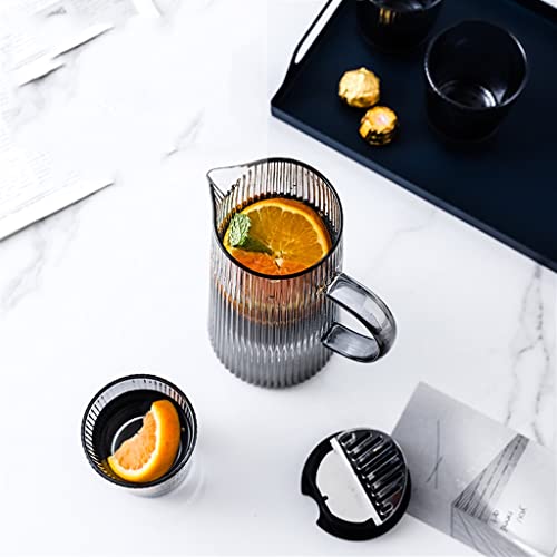 Carafe de grande capacité en verre avec gobelets pour eau fraîche et thé - 6