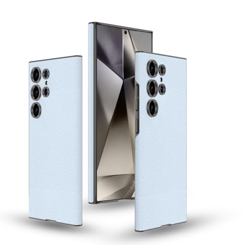 Image of Midkart Leather Case Compatible with Samsung Galaxy S24 Ultra Release 2024 Hard PC Smooth Lightweight Slim Camera Protection Cover, Light Blue