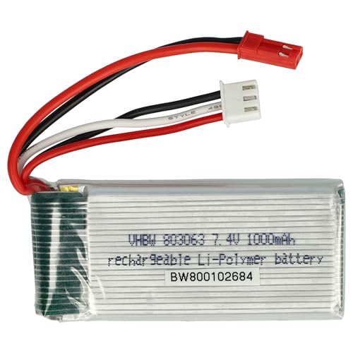 batteria con JST-SYP-2P per modellismo 1000mAh 7.4V Li-Poly