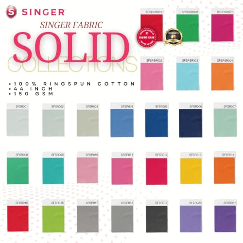 Image of SINGER Fabrics, 100% Cotton, Solid Iris, DIY Quilting and Crafting Fabric for Sewing, 44 Inch Wide, Cut by Yard