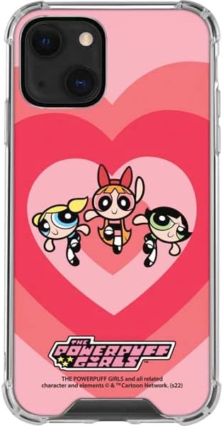 Skinit Clear Phone Case Compatible with iPhone 14 - Officially Licensed Cartoon Network Powerpuff Girls Hearts Design
