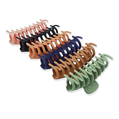 Large Hair Claw Clips for Thick Hair,4.3 Inches Nonslip Hair Claw Clips for Women/Girls,Strong Hold Nonslip Hair Clips Design Accessories (6color)