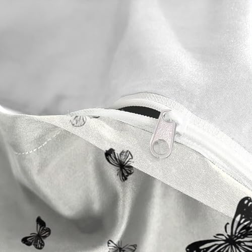 Housse de couette papillon 3D 135x200 microfibre noir et blanc - 8