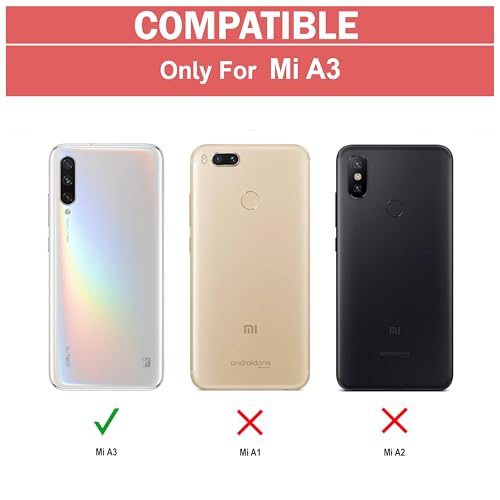 Image of Zapcase Back Case Cover for Mi A3 | Compatible for Mi A3 Back Case Cover | 360 Degree Hybrid Protection Back Cover Case | Clear Case with Camera Protection | (TPU + PC | Matte Black)