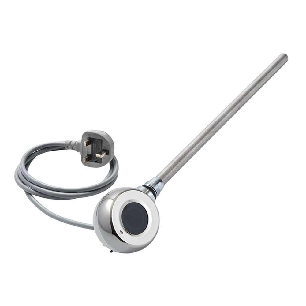 Ecoso Chrome 600W Wifi Thermostatic Radiator Heated Towel Rail Heating Element Uk Plug