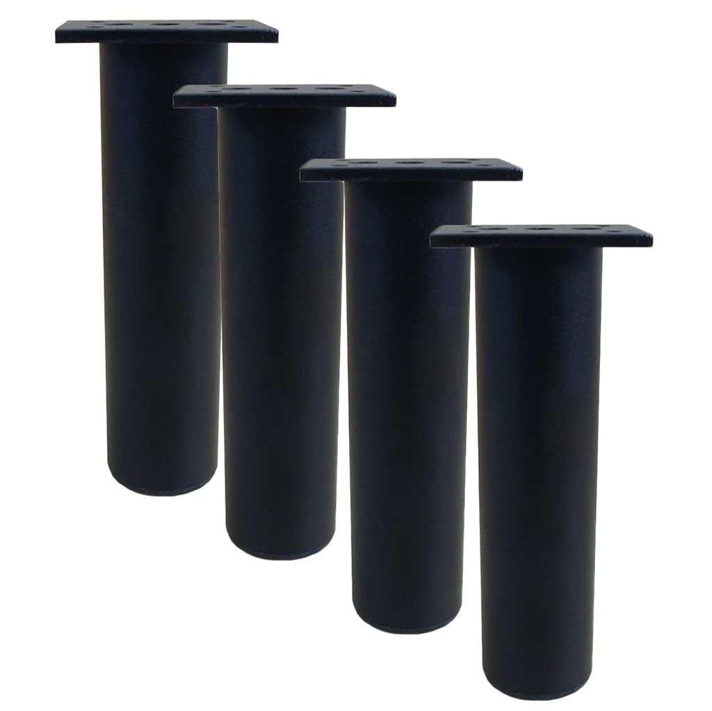 Patas para muebles de cocina de aluminio negro de 15cm y pies redondos ajustables