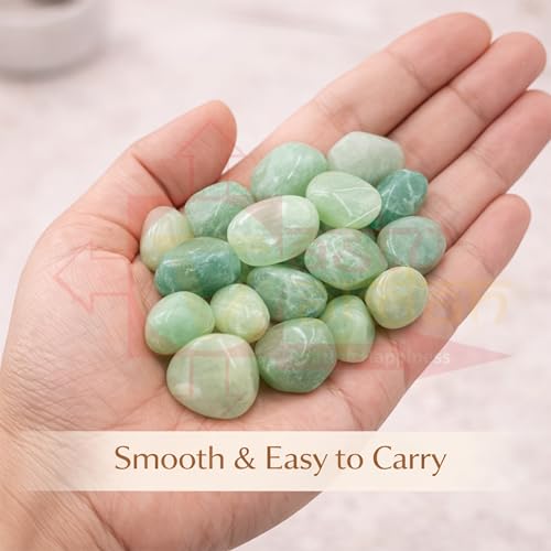 Image of Crystal Green Aventurine Tumble Stone | 50 gm Tumbled Gemstones | Reiki Healing Stones | Home Decor Pebbles | Aquarium Gravel | Garden & Table Decor