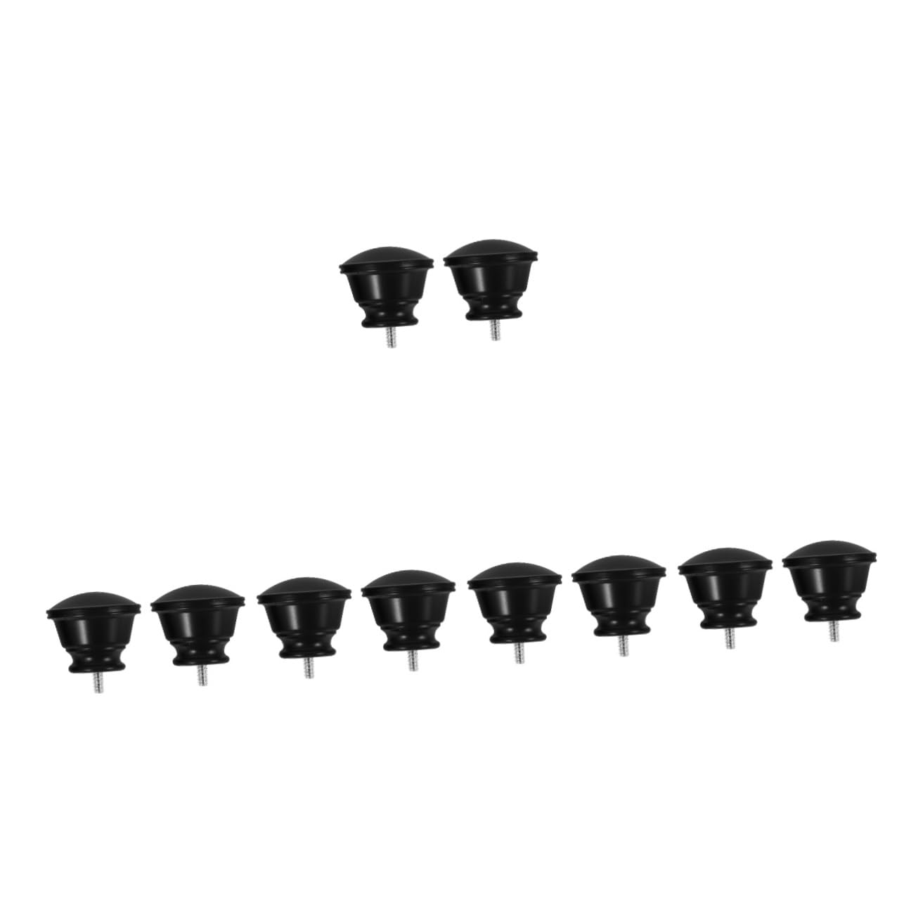 TOPBATHY 5 Set di Terminali per Aste per Tende in Metallo Nero per Aste Romane E 2 Pezzi * 5