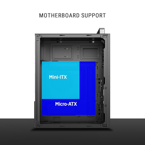 Image of Ant Esports Si12 Mid-Tower Computer Case /Gaming Cabinet - Black | Support M-ATX, Mini-ITX | Pre-Installed 1 Black Fan