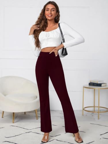 Image of Leriya Fashion Women's Yoga Dress Pants Stratchable Work Slacks Business Casual Office Straight Leg /Bootcut Elastic Waist Trouser for Women